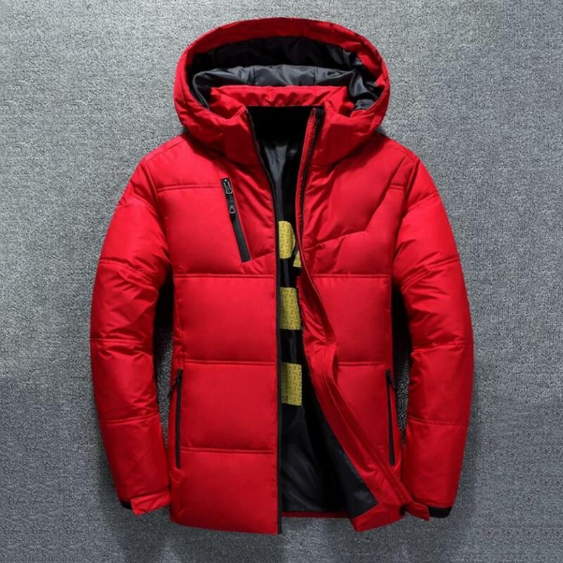 Men Down Coat Cotton Coat Jacket Winter Warm Cotton Padded Jacket Collar Solid Color Casual Parka Thicken Warm Coat Male Jacket