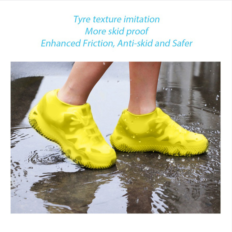 1 paio di scarpe in Silicone antiscivolo impermeabili stivali da pioggia Unisex resistenti all'usura ad alta elasticità per copriscarpe riutilizzabili per il giorno di pioggia all'aperto