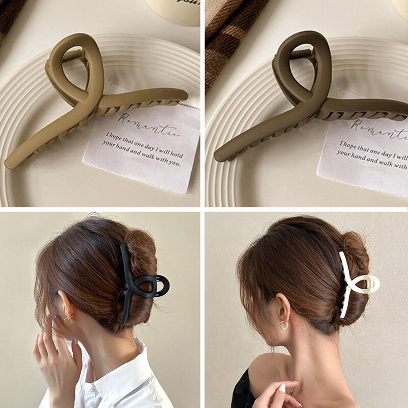 2024 Women Hair Clip Cross Matte Hairpin Fashion French Elegant Hairgrips Large Hair Claw Clips Girls Korean Hair Accessories