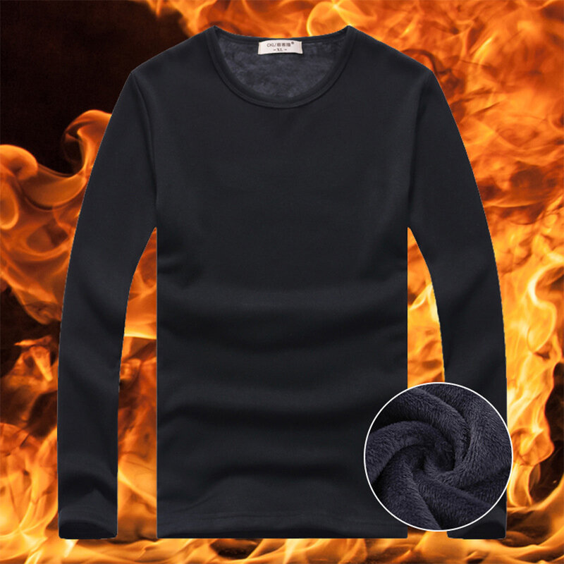 2023 зимнее мужское термобелье, топы, флисовая утепленная футболка, облегающая теплая одежда, пуловер с длинным рукавом, базовая футболка