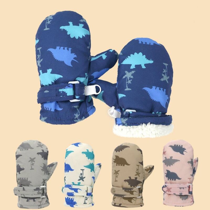 Guanti da sci per bambini con stampa di cartoni animati nuovi guanti da sci impermeabili antivento a maniche lunghe spessi guanti sportivi antiscivolo caldi