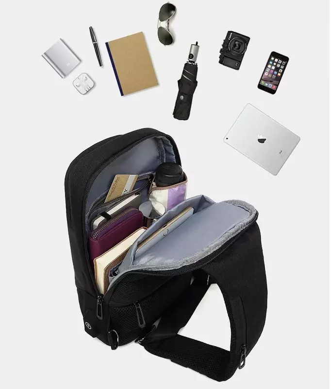 Швейцарская Новинка, Мужская модная нагрудная сумка, однотонная нагрудная сумка, Повседневная модная уличная сумка через плечо, водонепроницаемая сумка с защитой от кражи