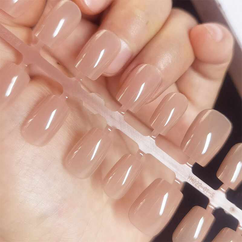 30 шт. телесный розовый порошок румяна Типсы для ногтей во французском стиле Короткие круглые накладные ногти с дизайном носимых искусственных ногтей