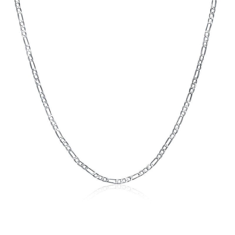 Chshine-925 Sterling Silver Chain Necklace para mulheres e homens, 16 ", 18", 20 ", 22", 24 ", 26", 28 ", 30", jóias de luxo, frete grátis