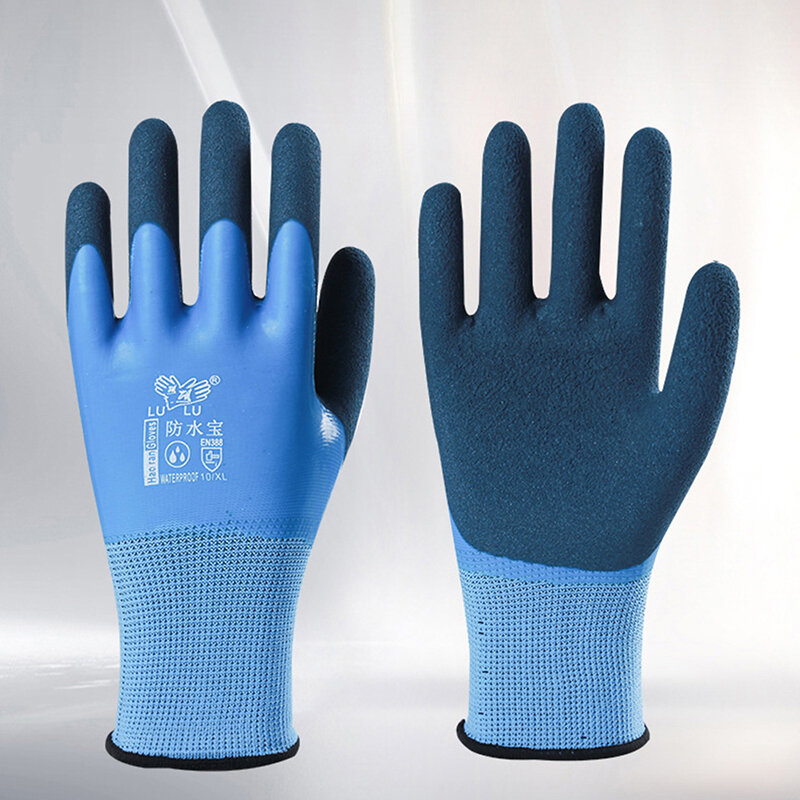 ガーデニング、ラテックス、耐水性、耐寒性のための完全にコーティングされたナイロン手袋