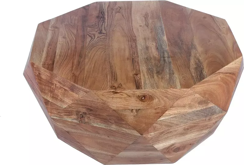 O porto urbano diamante forma acácia madeira mesa de café, topo liso, 33"