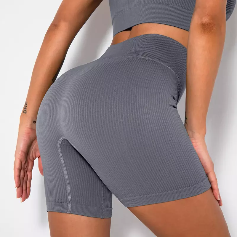 Seamless Yoga Pants  Ribbed Cycling Push-up Fitness Shorts Women's Gym Fashion Sports Shorts Running Gym Tight Yoga Clothing