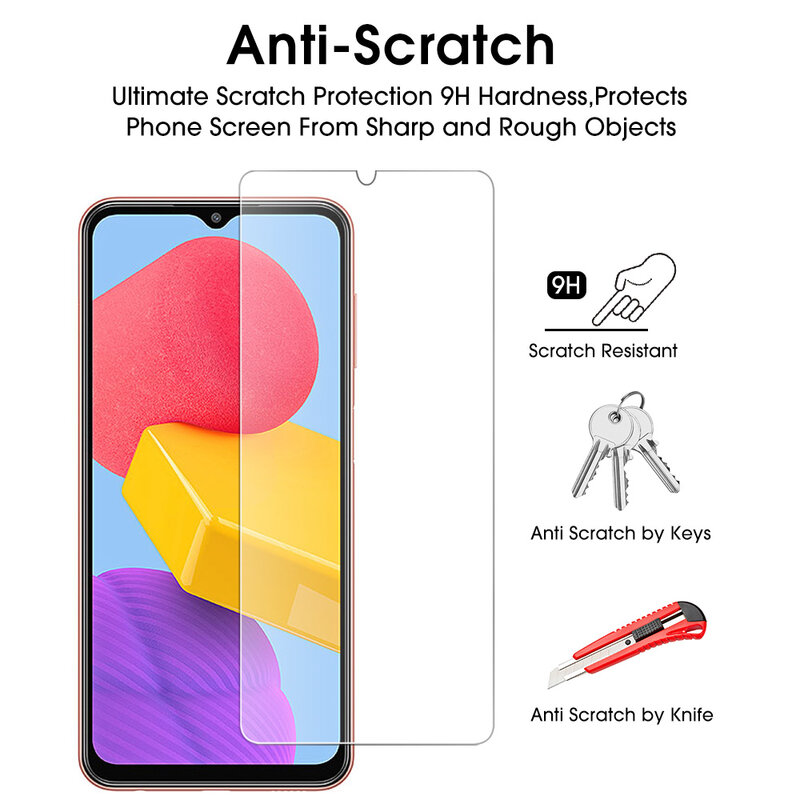 Защита экрана для Samsung Galaxy M13, закаленное стекло, твердость 9H, защита от царапин, защитная пленка для Samsung M13, аксессуары для телефона