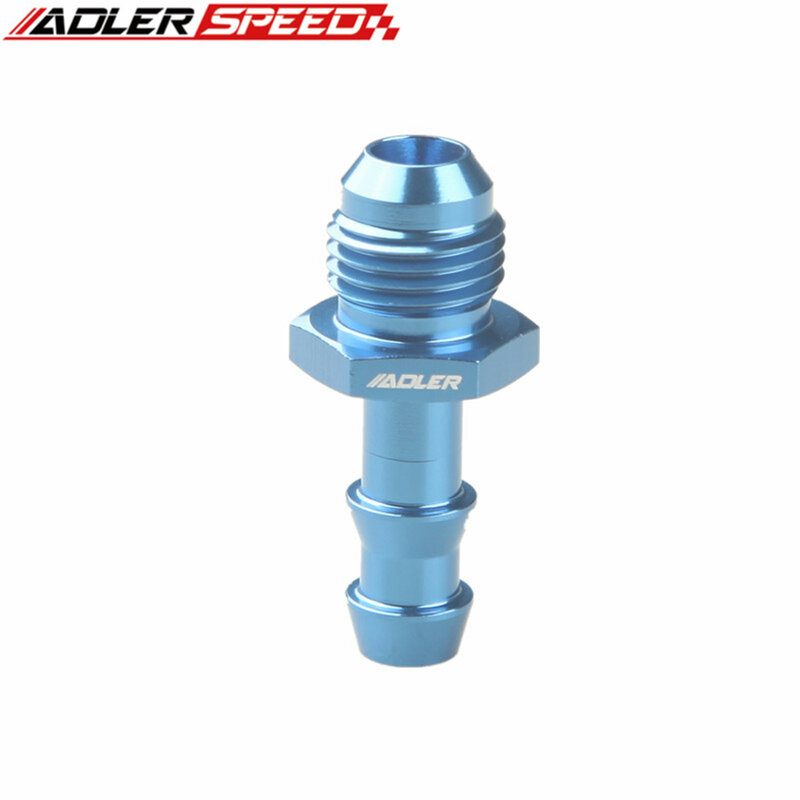 ADLERSPEED Straight -8 AN 8AN Male To 8mm Push On Barb Adapter Fuel Hose Fitting Blue/Silver/Black