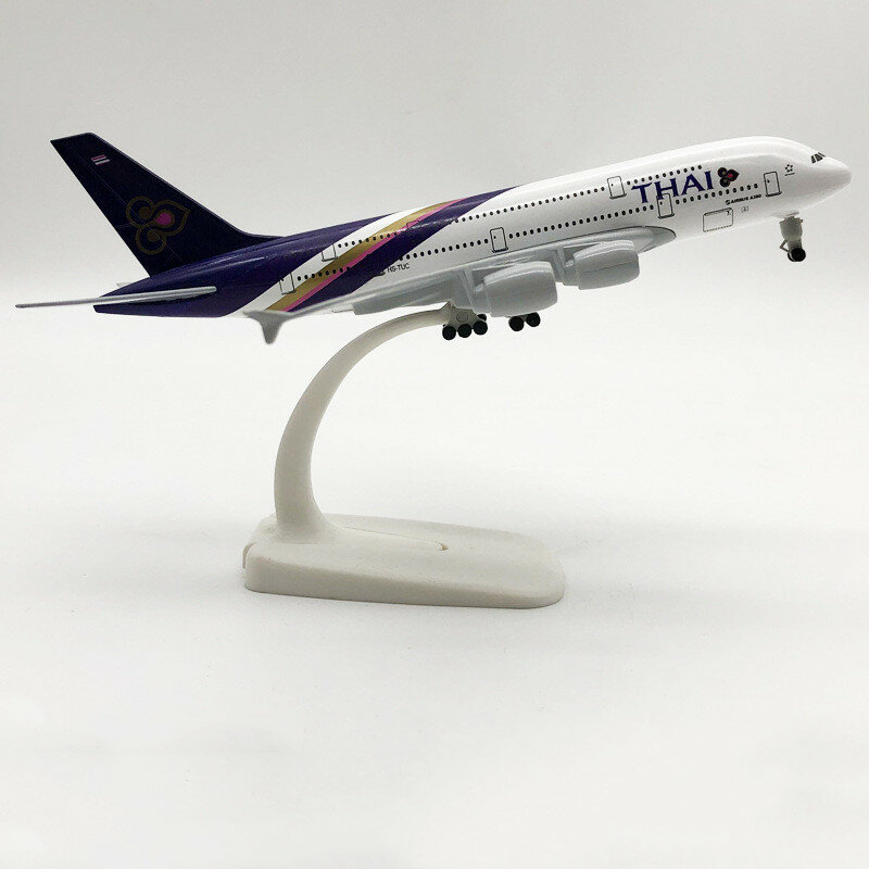 20cm Legierung Metall Thailand Luft Thai Airbus 380 A380 Airways Flugzeug Modell Druckguss Flugzeug Modell Flugzeug mit Rädern Flugzeug