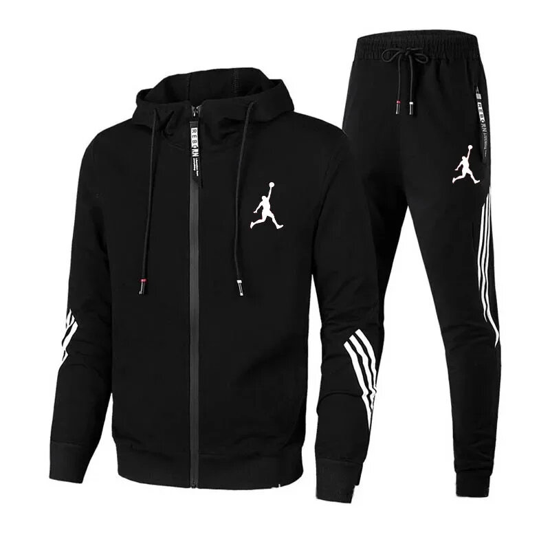 2024 Spring and Autumn New Leisure Sports Fashion Zipper Men's Running Clothes Men's Clothing Set Sports Clothes Men's Jogging P