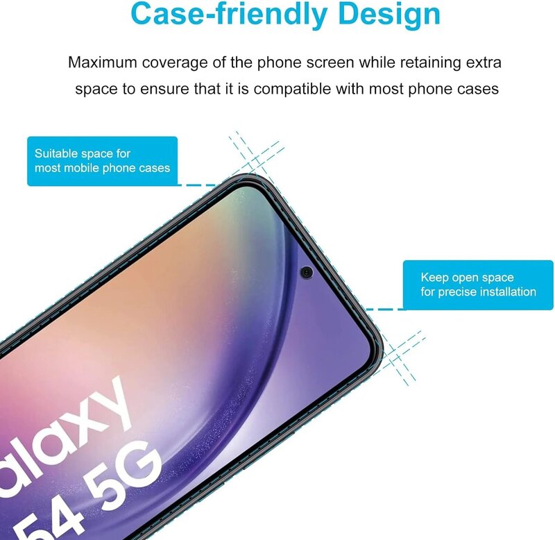 Kaca pelindung layar Tempered Glass, untuk Samsung Galaxy A54 5G
