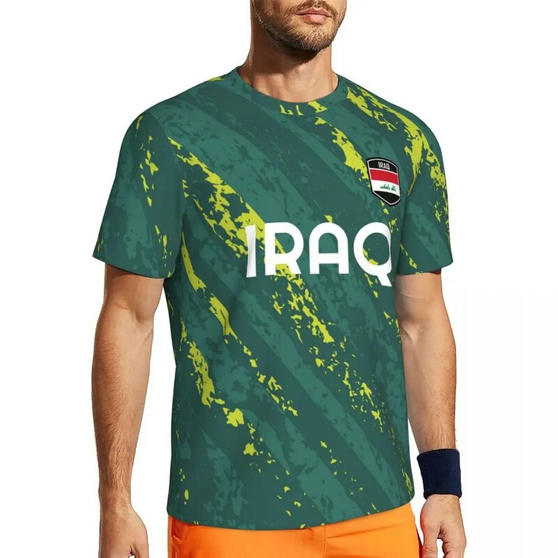Футболка мужская с 3D-принтом флага Ирака, сетчатая тенниска с короткими рукавами для бега, велоспорта, тенниса, фитнеса