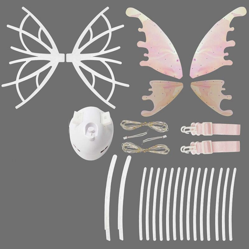 LED Princess Elf Fairy Wing Butterfly Wings Bellydance Carnival LED Costumes Christmas Shows Toy Gift Kit For Kids