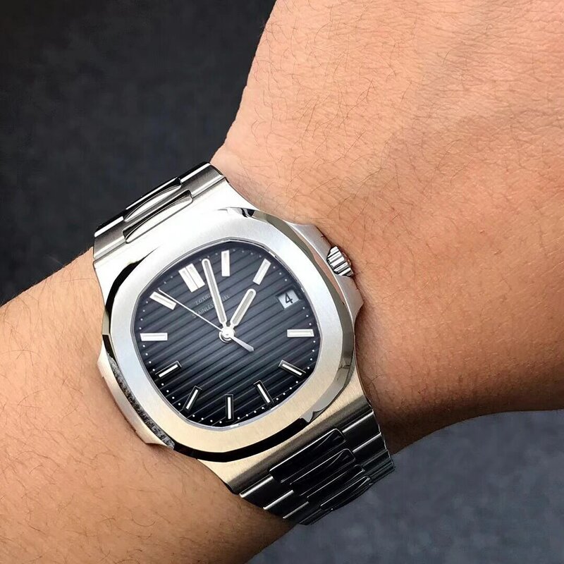 Marca de luxo masculino Full Steel relógio de pulso, Relógios masculinos clássicos, alta qualidade, Top Sport Watch, AAA