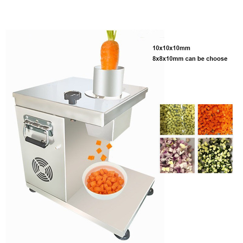 Máquina de corte vegetal em cubos de batata cenoura comercial rabanete cebola elétrica em cubos granular