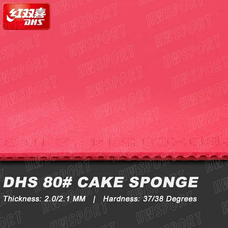 DHS-Feuille de caoutchouc non collante pour tennis de table, accessoire de ping-pong avec éponge à gâteau prédéfinie DHS 80 #