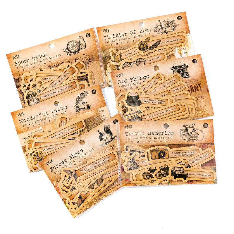 30pcs/lot Kawaii Scrapbook Sticker Silent Times Scrapbooking Supplies diary Planner Decorative Craft Stationery Sticker