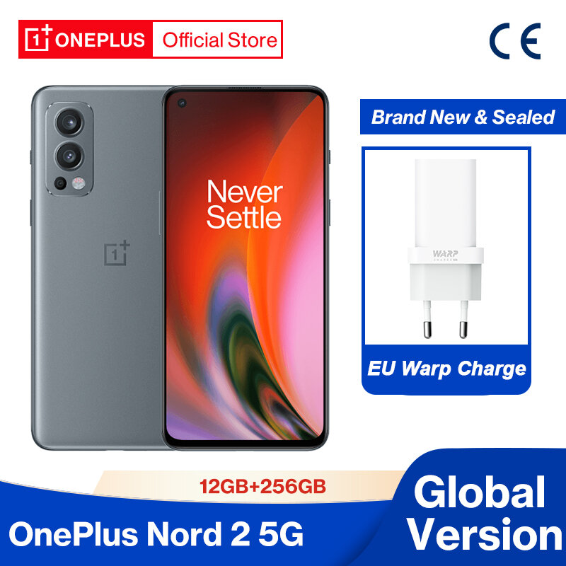Estreno mundial OnePlus Nord 2 5 5G teléfono inteligente versión Global 8GB 128GB 50MP cámara de IA io MTk de la dimensión 1200-AI Warp cargo 65