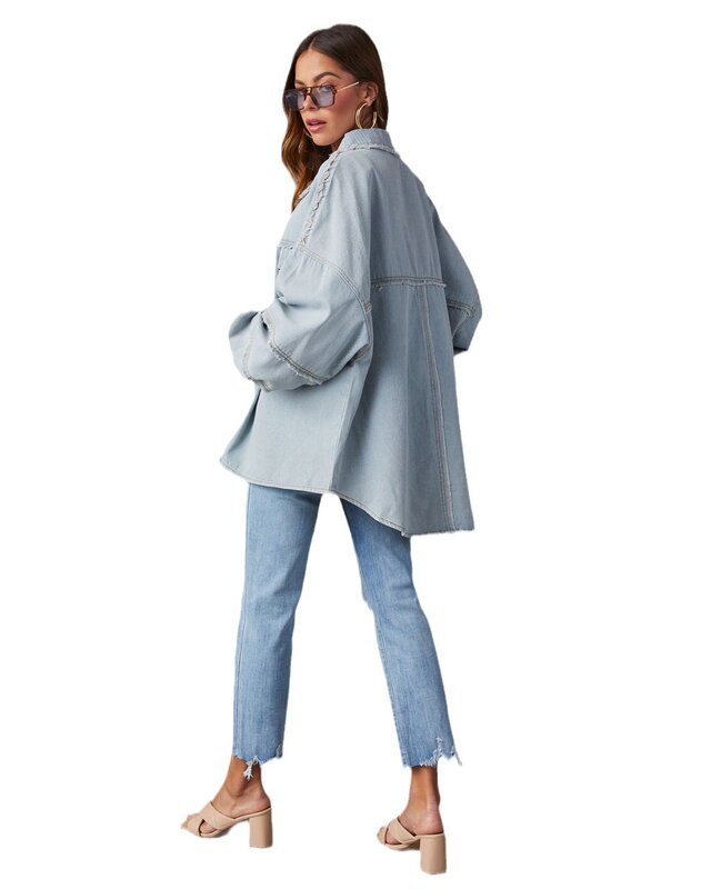 Новинка 2023, осенне-зимняя джинсовая куртка с длинными рукавами в уличном стиле с лацканами и бахромой, топы для женщин, зимняя одежда для женщин