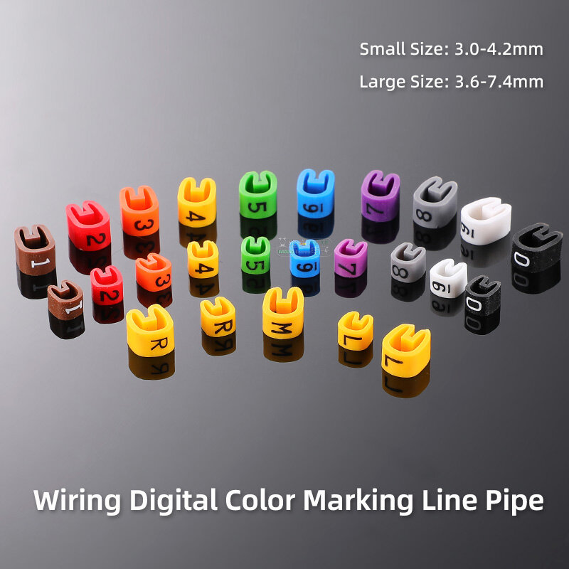 Digital Number Tube Color Cable Number Mark Ring Multi-channel Cable Tool Fits L-2B2AT/4E6S/2T2S/MR202-2AT Color Coil