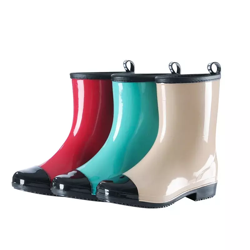 Comemore Fashion Low Heeled Warm Water Galoshes Water Boot Adult Women's Rain Boots 2023 New Trend Rubber Women Waterproof Shoes