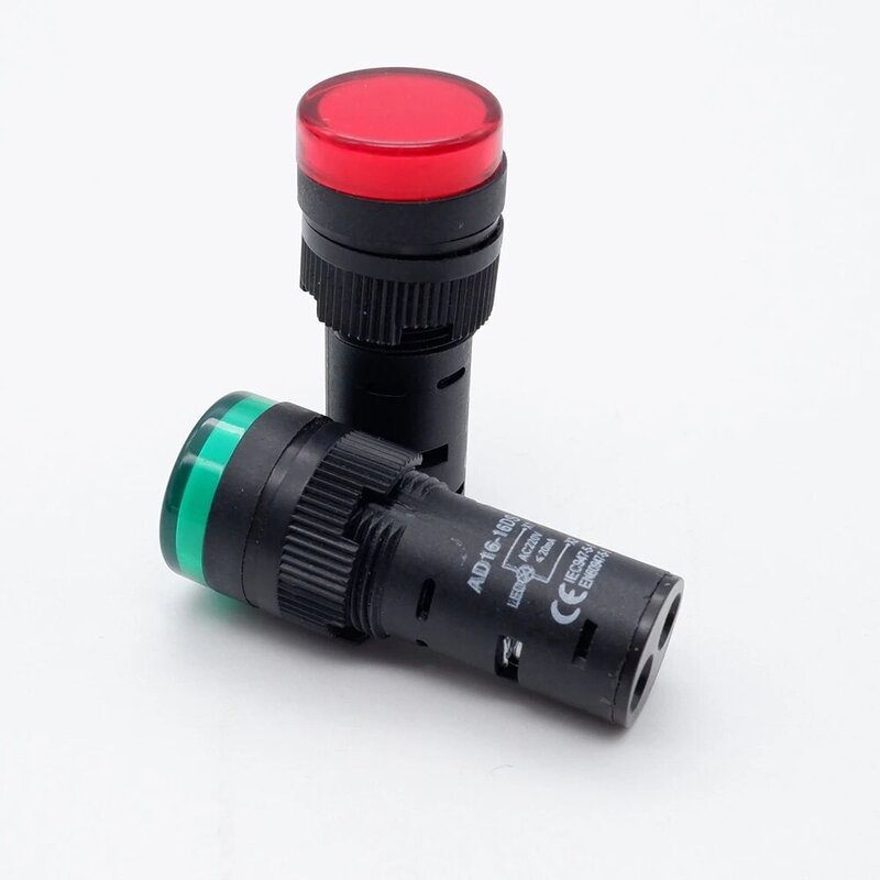 22mm Kunststoff-Kontroll leuchte AD16-22DS rot gelb blau weiß grün 12V 220V Panel Installation signal Leistung LED-Anzeige lampe