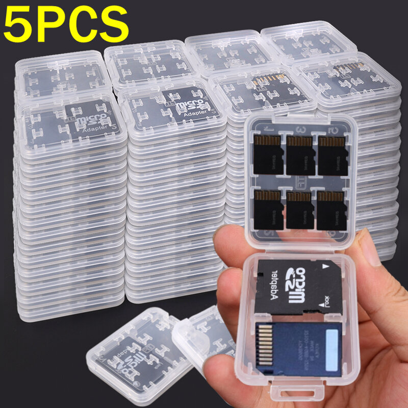 شفاف مكافحة خسر البلاستيك المحمولة الحال بالنسبة لبطاقة الذاكرة ، 8 فتحات ، حامل حامي ، مايكرو SD ، بطاقة SIM صندوق تخزين ، SD ، SDHC ، TF ، MS