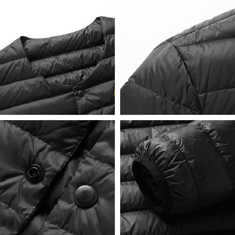 Зимняя мужская куртка, теплая Толстая ветрозащитная куртка-пуховик, Мужская водонепроницаемая Сверхлегкая упаковочная пуховая куртка, Мужская парка