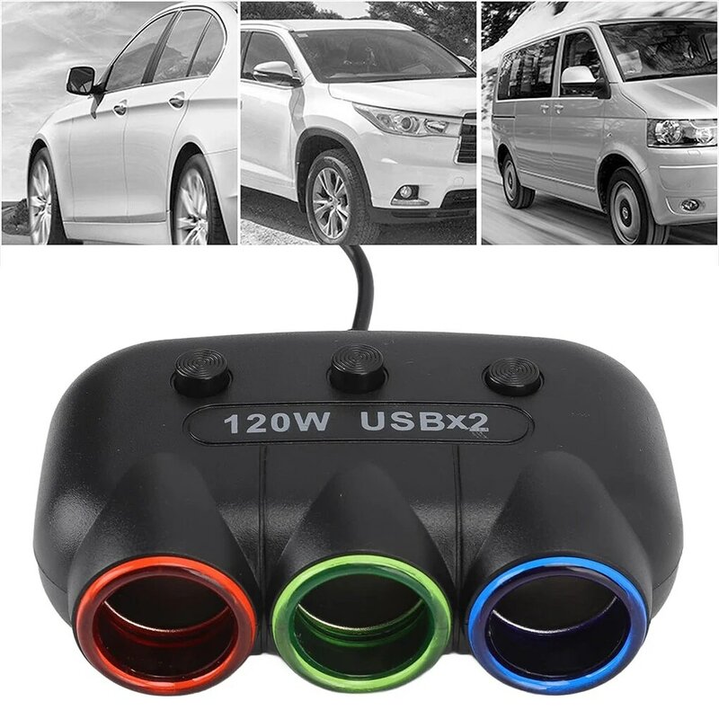 ABS Convenient Car Power Splitter Adapter - Versatile And Energy-saving Saves Energy Easy-to-install