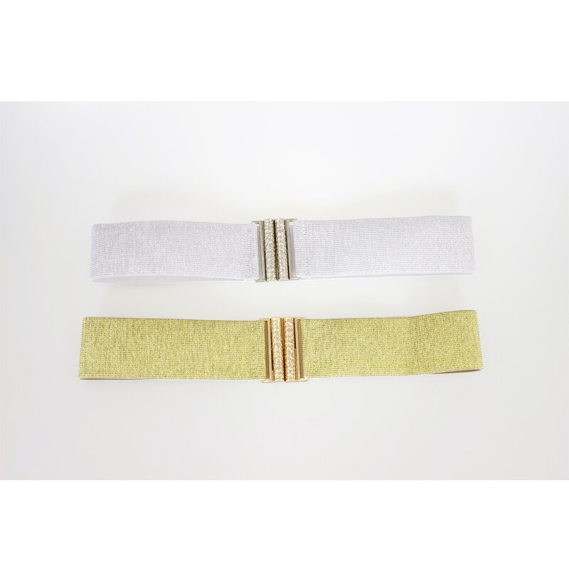 SISHION-cinturones dorados y plateados para mujer, corsés elásticos a la moda, accesorio SCB0319, 2024