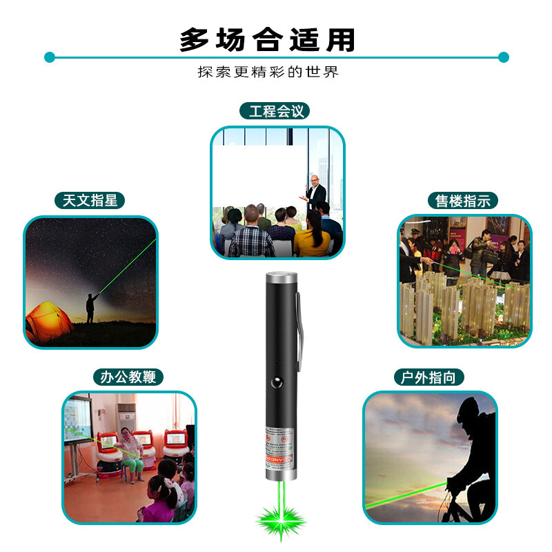 레이저 펜 손전등 레이저 램프, 장거리 교육 포인터, 별보기 펜, 녹색 조명, 오로라 적외선, USB 충전
