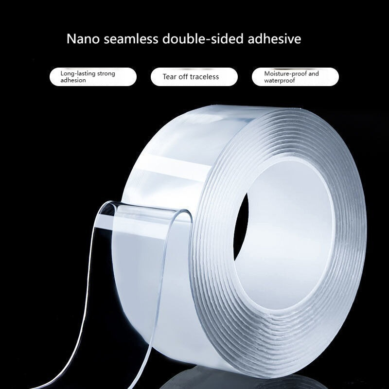 1M/5M Transparent Double Sided Tape Nano Self-Adhesive Tape No Trace Reusable Tape Glue Sticker for Car Kitchen Bathroom