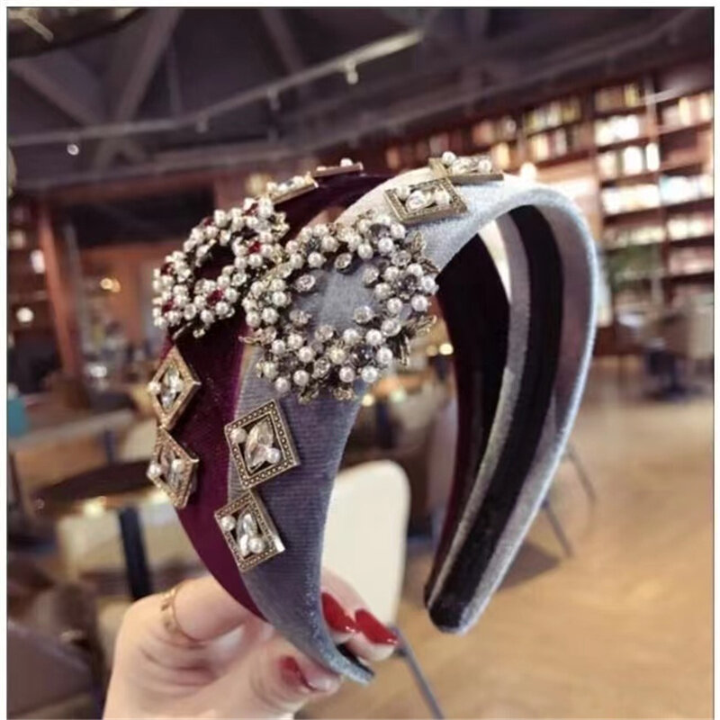 Luxus Retro Strass Stirnband Stirnbänder Für Frauen Kristall Strass Haarband Stirnband Haar Zubehör Für Mädchen