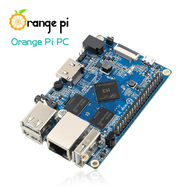 Orange Pi-Open Source Single Board, Caixa Transparente ABS, Fonte de Alimentação, Android Suportado, Ubuntu, Debian