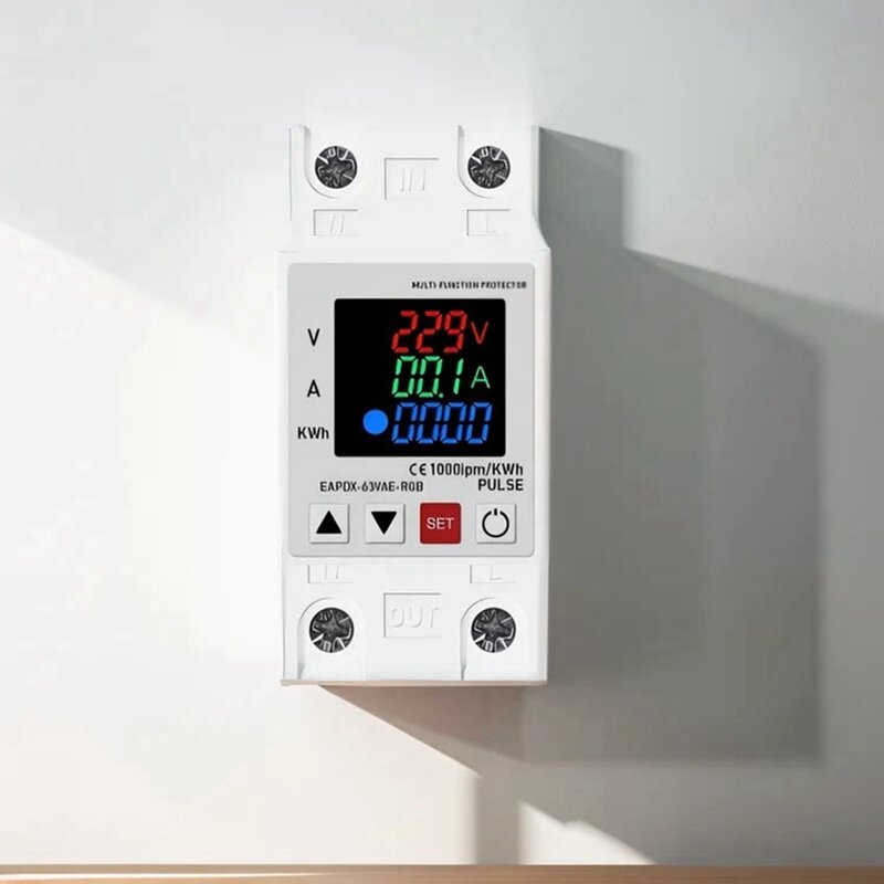 Din Rail Dual Display Adjustable Over Voltage Current And Under Voltage Protective Device, Easy To Use
