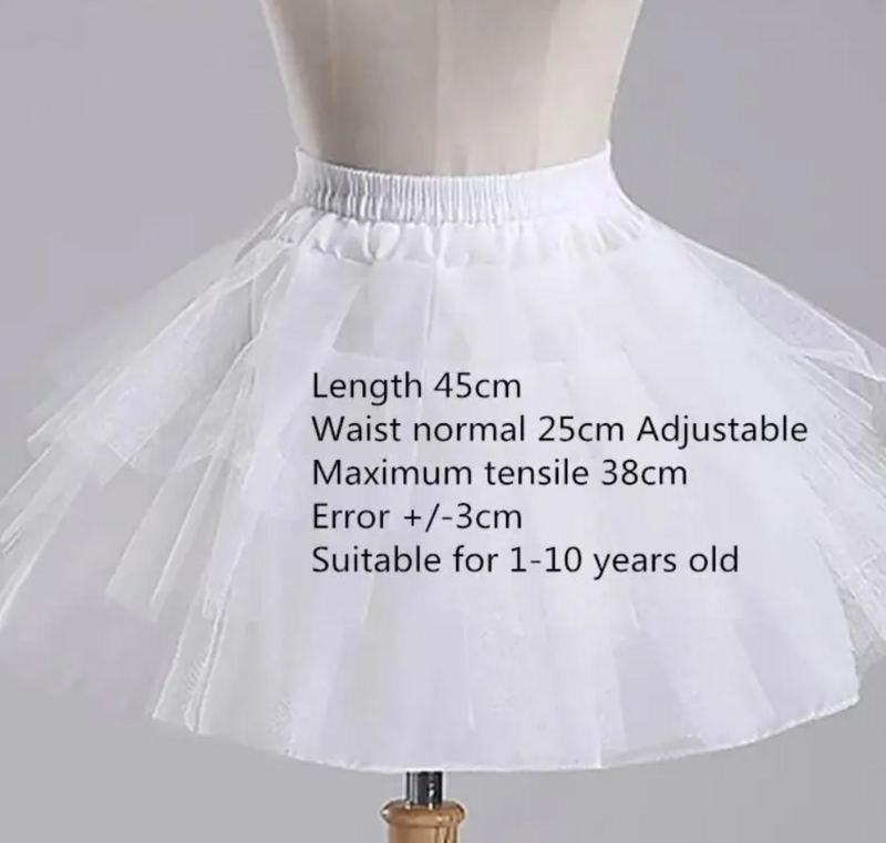 3 Hoops Petticoat for Flower Girl Dress Kid Cloth Crinoline Underskirt Wedding Accessories For Girl's Dress