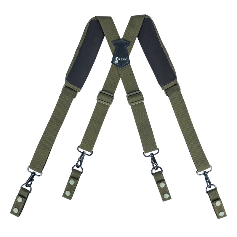 KUNN Tactical Duty Belt Suspenders with Metal Hook,Men Padded Police Harness for Duty Belt