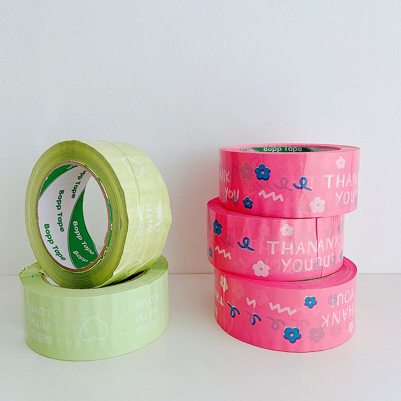 Customized productCustom packaging color thank you tape bopp packing tape jumbo roll