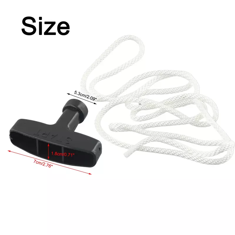 Petrol Lawnmowers Replacement Plastic& Polyester White Rope Rope & Pull Handle Black Handle Universal Starter Practial