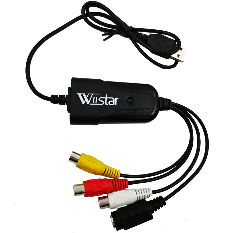 USB 2.0 Audio Video Capture Card, Easy to Cap Adapter, VHS para DVD Video Capture para Windows 10, 8, 7, XP