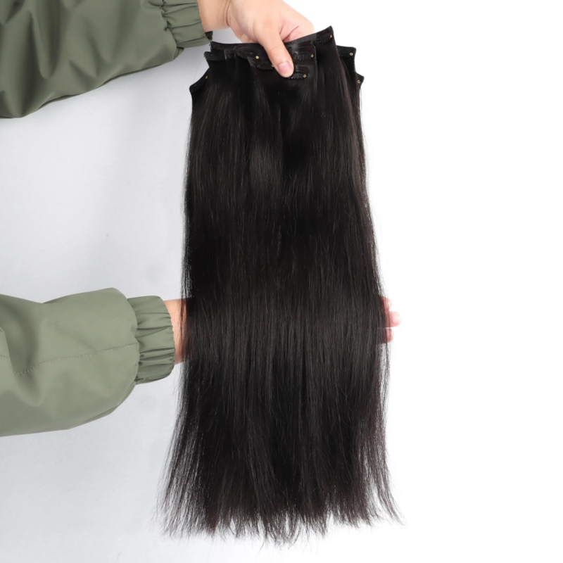 女性のためのブラジルの自然なヘアエクステンション,100% 人間の髪の毛,キューティクルの準備,自然な髪,卸売