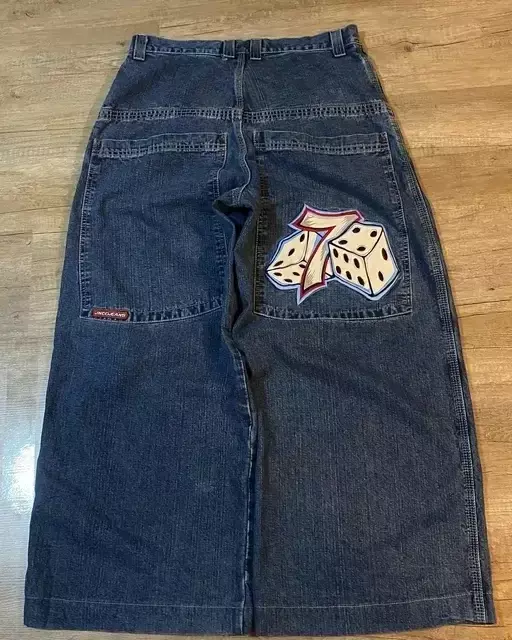 Baggy Jeans Y 2K Vrouwen Street Hiphop Rock Borduurpatroon Vintage Harajuku Hoge Taille Wijde Pijpen Jeans Rechte Pijpen Broek