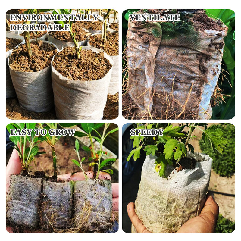 Биоразлагаемый нетканый материал экологически чистый вентилируемый пакет для выращивания растений в саду