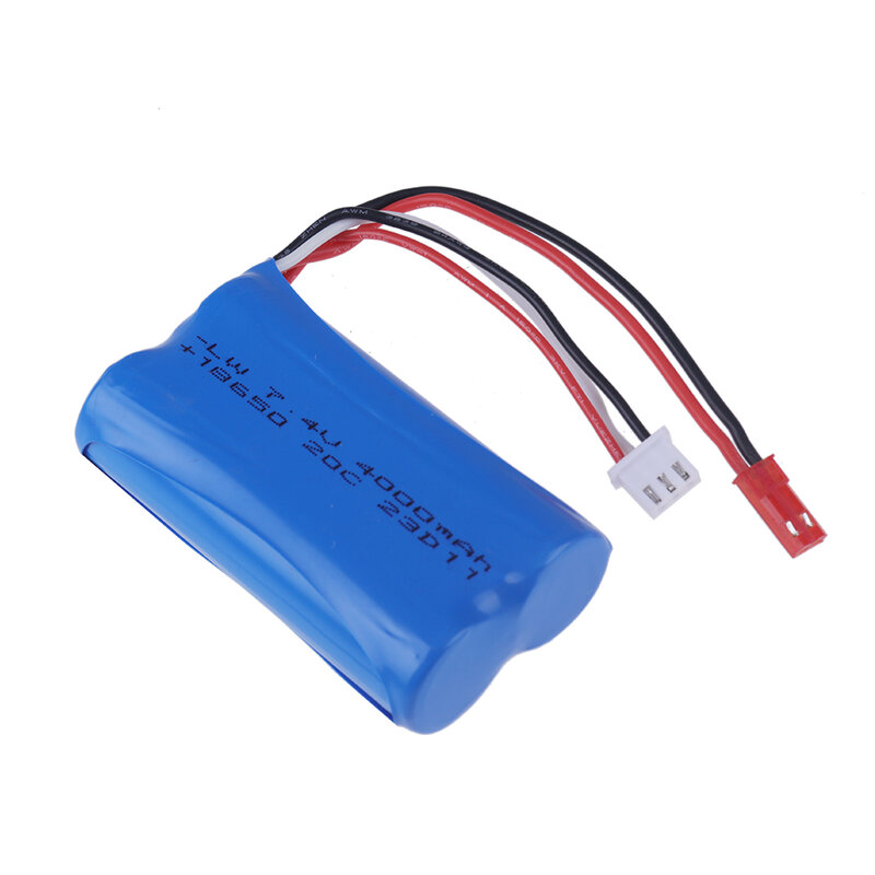 Bateria Li-ion com JST Plug para RC Flat Sports Car Brinquedos, 18650 2S, 7.4V, 4000mAh, UDIRC UD1601, UD1602, UD1604, UD1607, SG1603, SG1604, RC