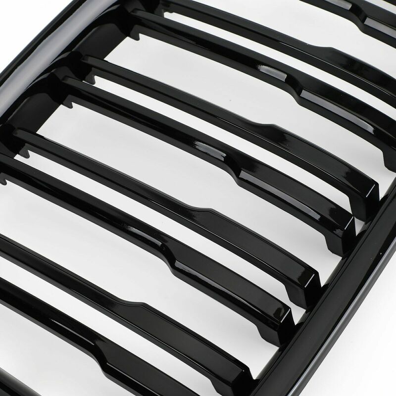 Pair Double Slat Car Front Kidney Grille For BMW X1 E84 2009-2015 Kidney Grill Gloss Black Dual Slat Auto Grill Accessories