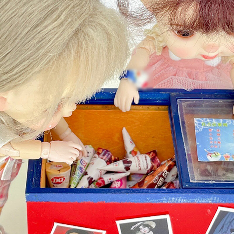 Mini muñecas de helado en miniatura, juguetes de aperitivos, bebidas, cerveza, juego de simulación, supermercado para Barbies Ob11, accesorios para casa de muñecas