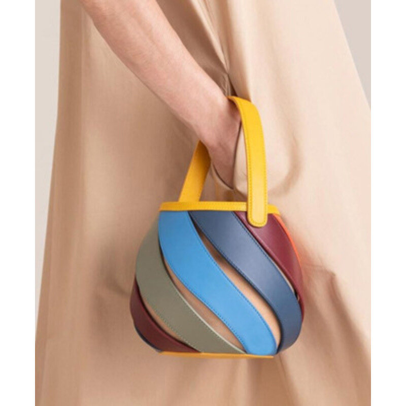 Spliced Style Bag Shoulder Bucket Cylindrical Trendy Handbags For Women High-Quality Casual Messenger Versatile Luxury Crossbody