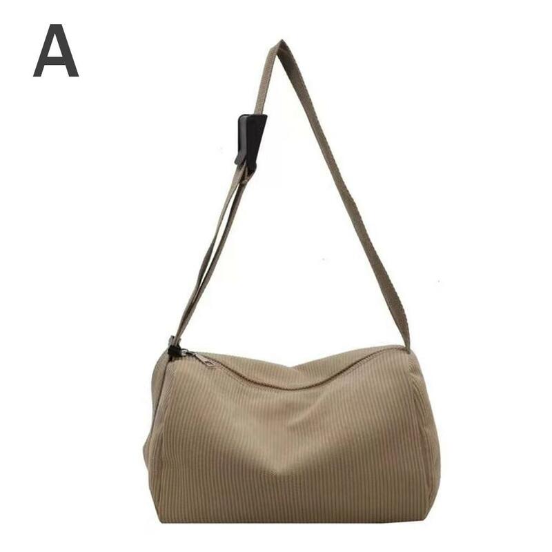 Bolso de mano de lona para mujer, bolsa de mano de pana Simple, informal, de gran capacidad, de diseñador, de viaje, sólido, Y1O0