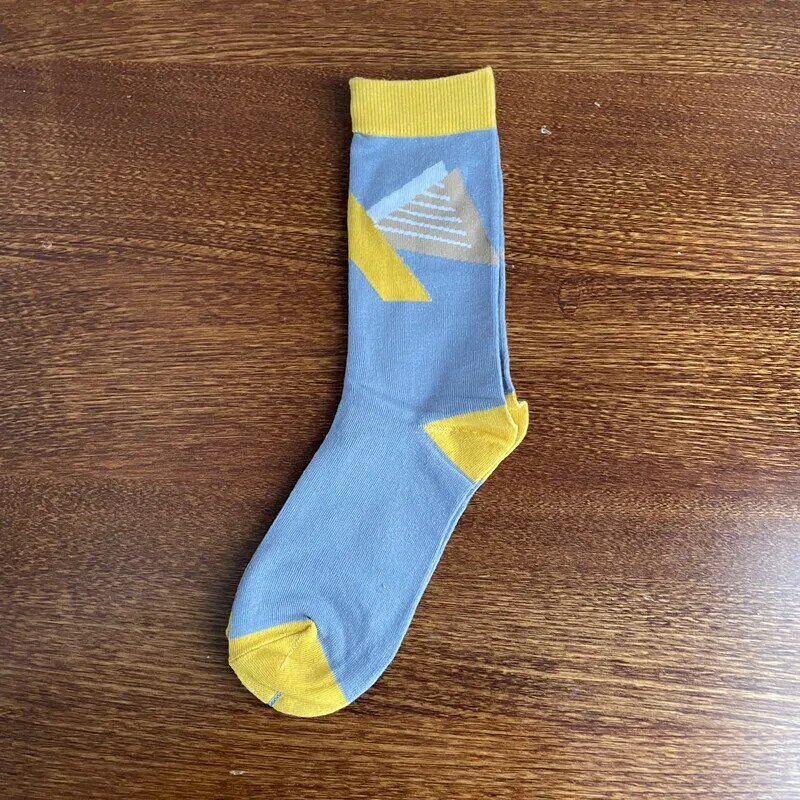 Женские носки, хлопковые короткие носки на весну и зиму, носки с неравномерным геометрическим рисунком, подарок для девочек, уличная одежда в стиле Харадзюку, носки